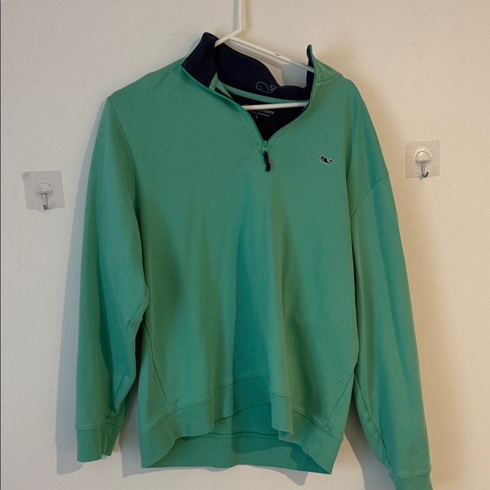 Men's Green Quarter-Zip Sweater